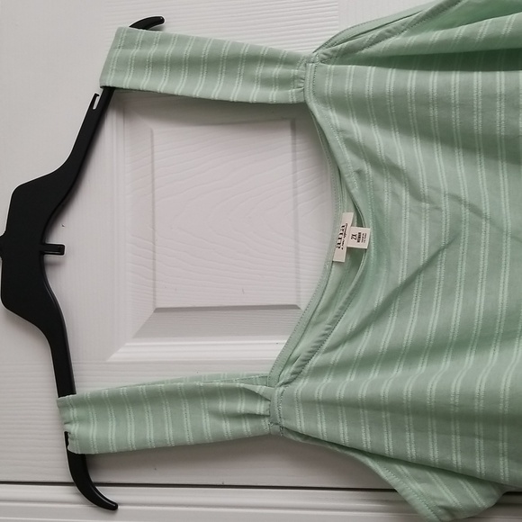 NWT Ana Women's lime green/white Stripe Tank size 2X - Picture 4 of 13